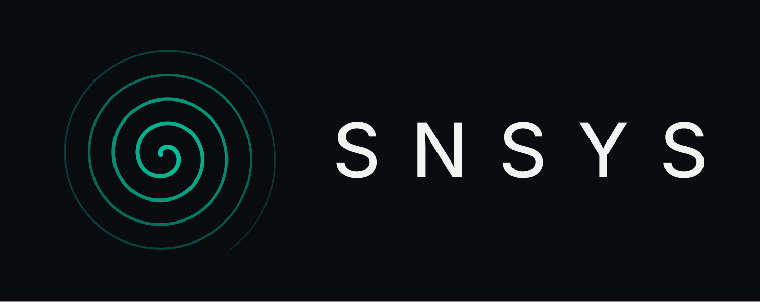 SNSYS horizontal lockup, dark